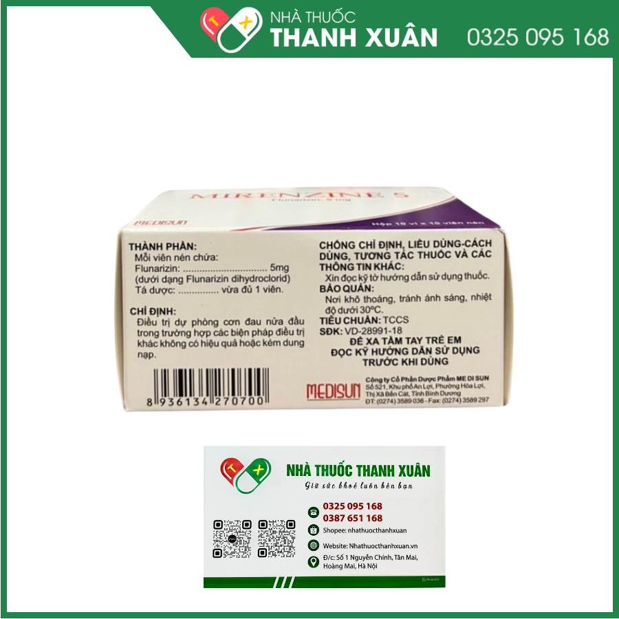 Mirenzine 5 điều trị cơn đau nửa đầu